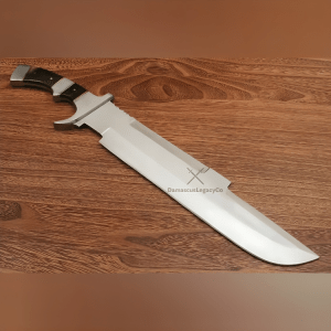 Custom Handmade D2 Steel Predator Style Machete Knife with Bull Horn Handle | Collectible 18 Inch Forged Knife with Sheath