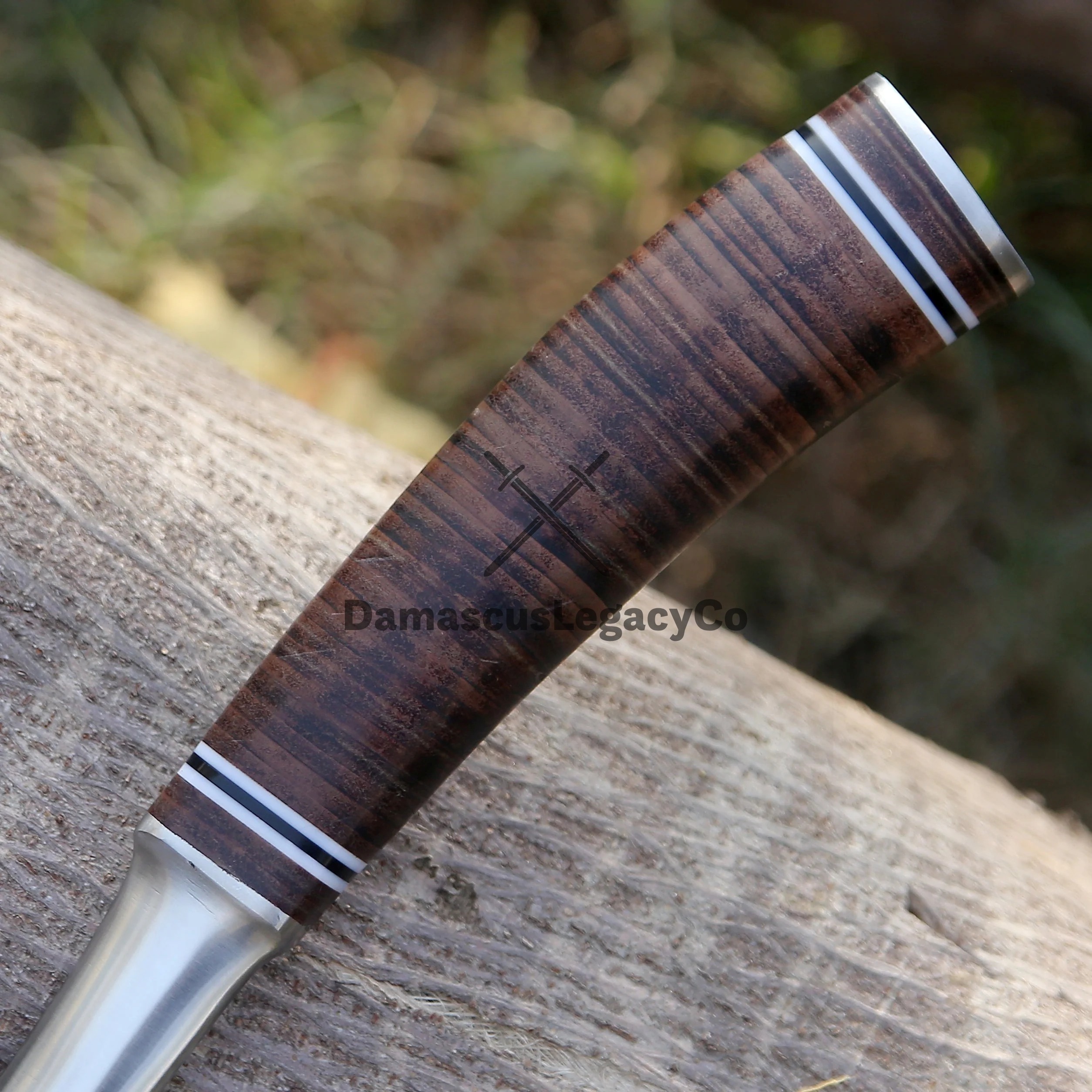 Hand Forged Steel Axe Decorative Viking Hatchet with Leather Handle - Image 4
