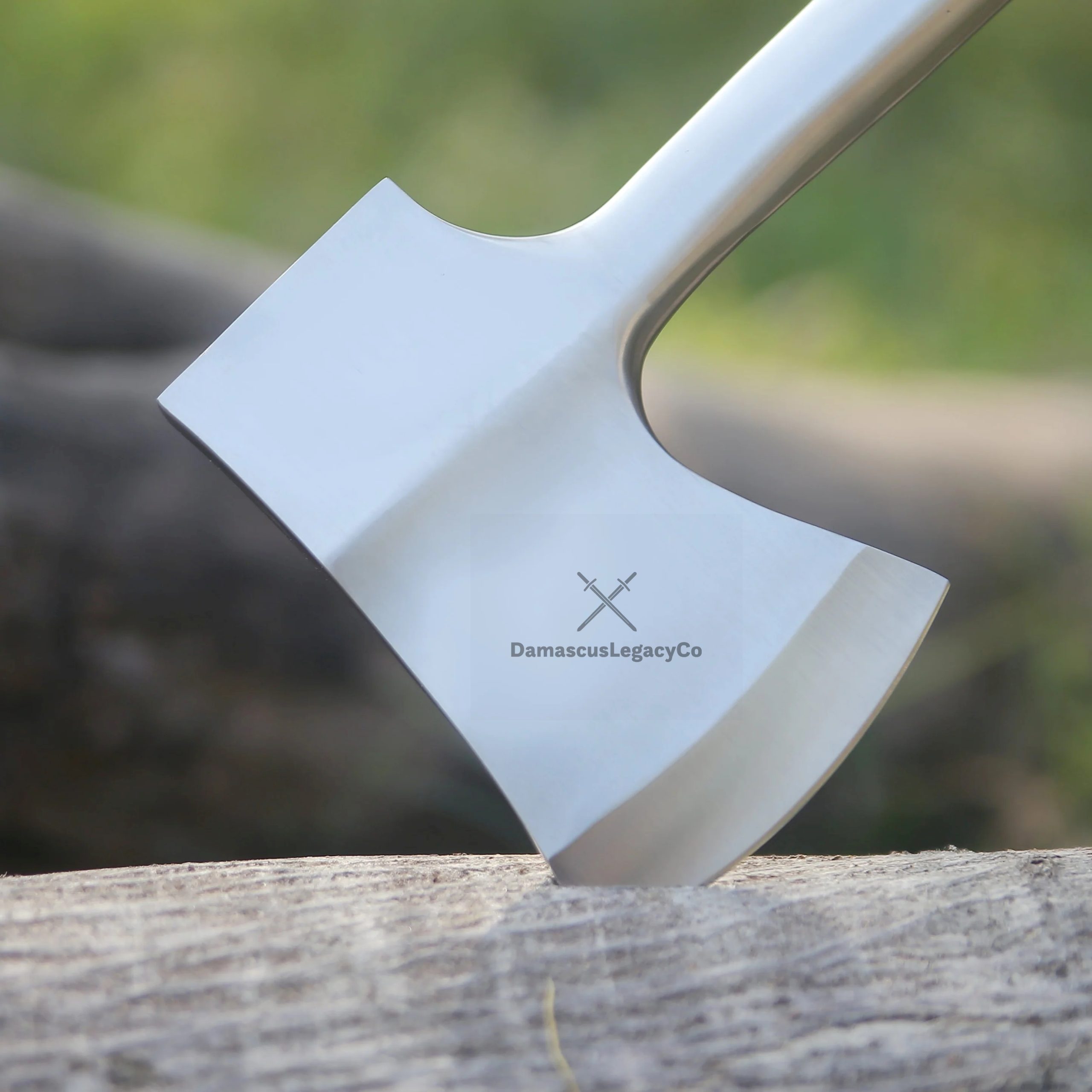 Hand Forged Steel Axe Decorative Viking Hatchet with Leather Handle - Image 5