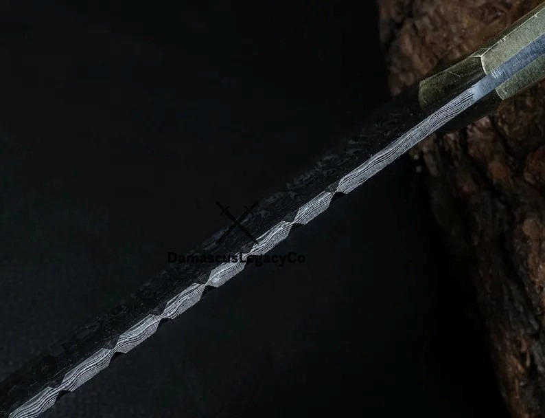 Handmade Damascus Steel Sword Wall Art | Decorative Fantasy Collectible | Cosplay & Display Decor - Image 2